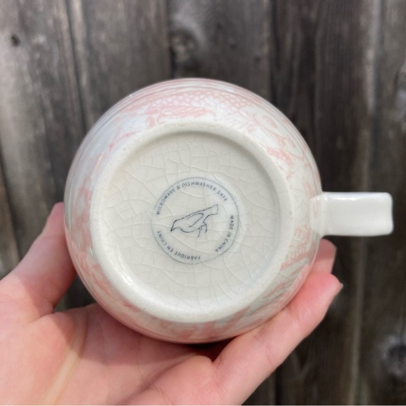 Pink and White Ceramic Anthropologie Monogram “T” Mug - Picture 7 of 10